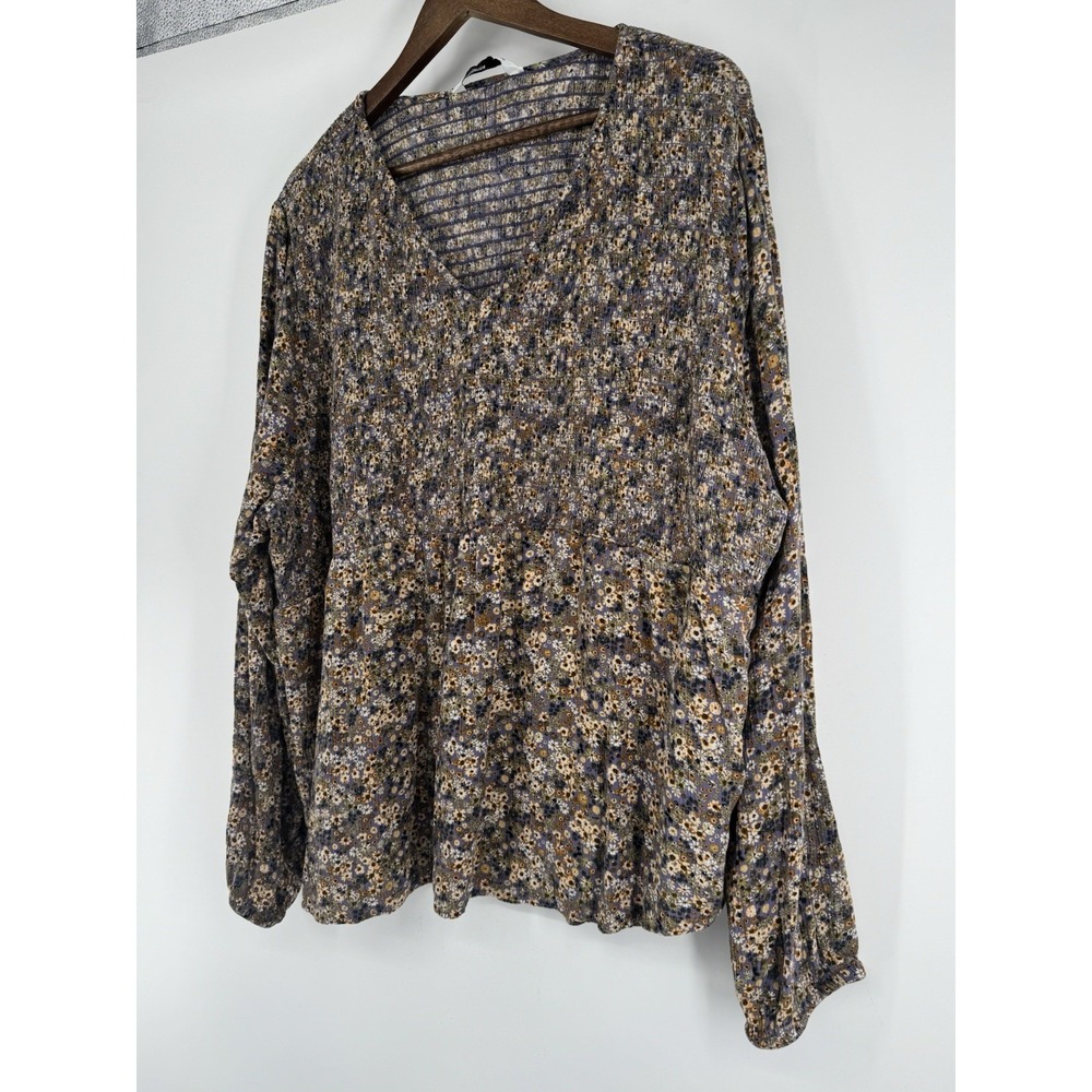 Sonoma‎ peasant smocked Floral Blouse Fairy Spring Easter flowy romantic cottage